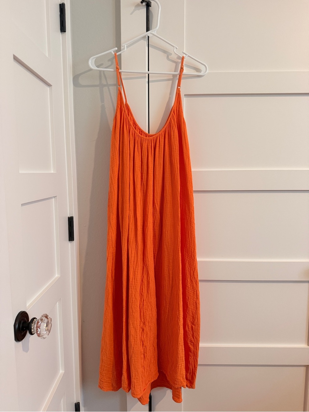 Needii Orange Spaghetti Strap Maxi Dress